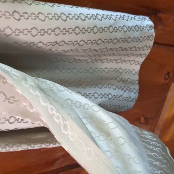 TRINA TURK* size 6 faux wrap belted long sleeve champagne chain print silk dress - Picture 11 of 17